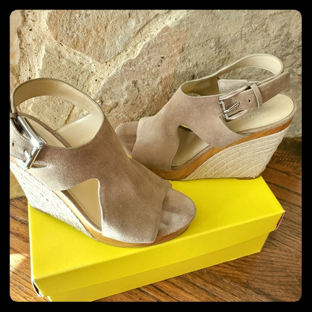 Michael Kors suede wedges sz 8